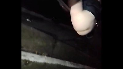 wifey with naked testicles providing it to strangers on the street in public! "dogging"