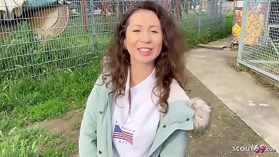 GERMAN SCOUT - anal DEFLORATION hook-up FOR CURLY HAIR teen JULIA BACH AT PICKUP audition